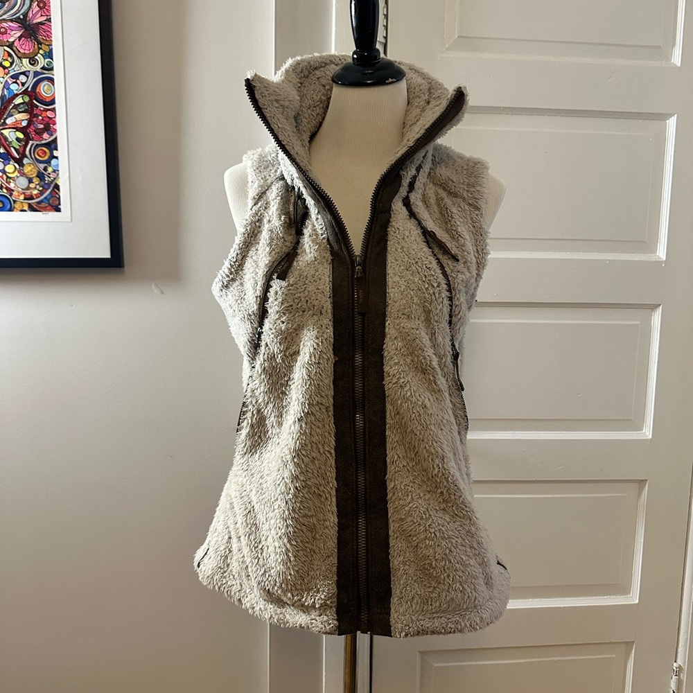 Kuhl Gray and Brown Fleece Jacket